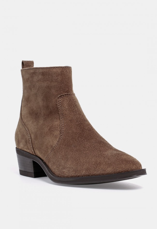 Botín cowboy GLO Torcado de mujer en piel taupe, estilo western actual