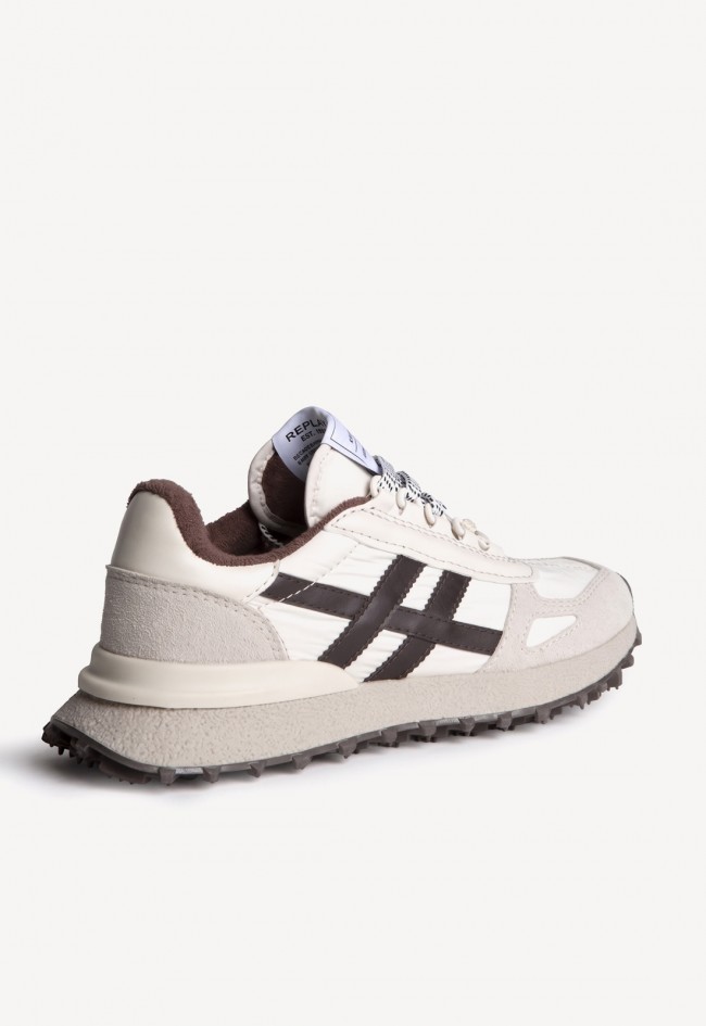 Zapatilla deportiva retro Why Pink? m6525 de mujer en piel sintética blanca