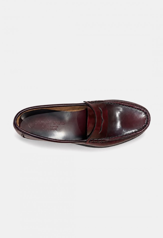 Mocasín de mujer Benson 84748C de piel burdeos, estilo clásico y elegante