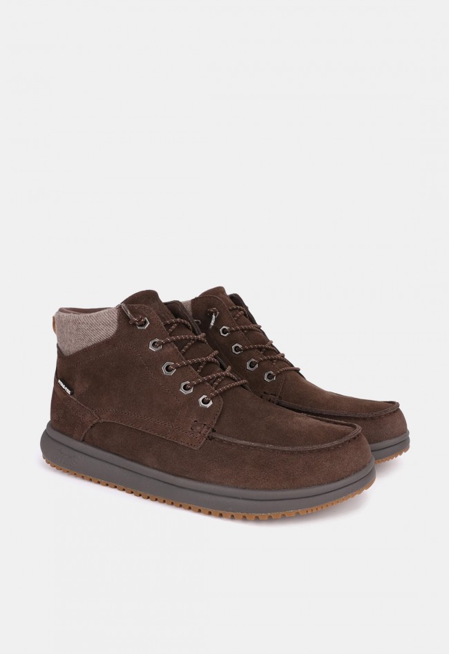 Bota de hombre Pitas Tokio de serraje hidrofugado marrón café con PITAS-TEX