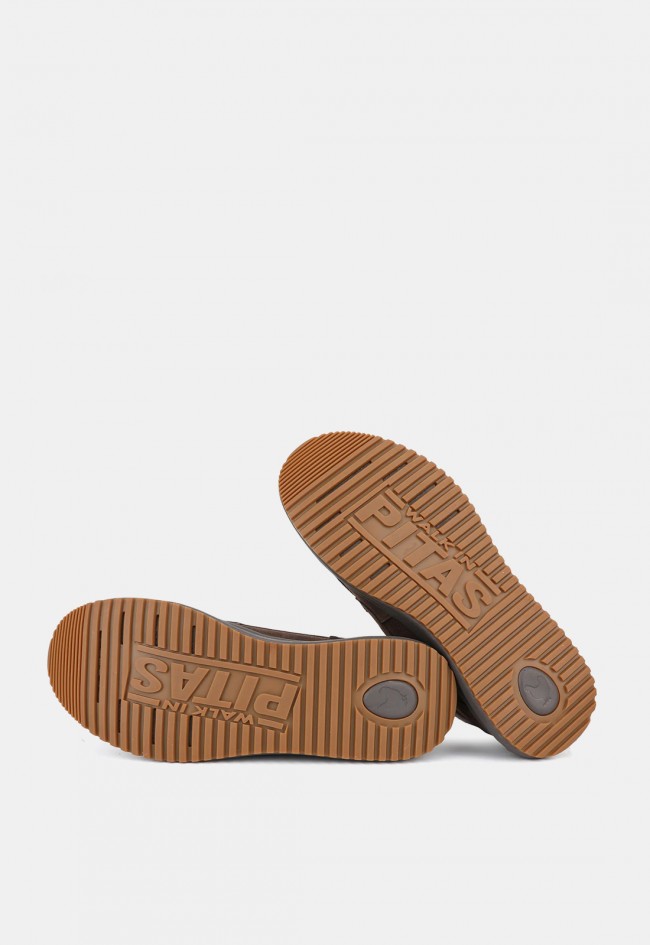 Bota de hombre Pitas Tokio de serraje hidrofugado marrón café con PITAS-TEX