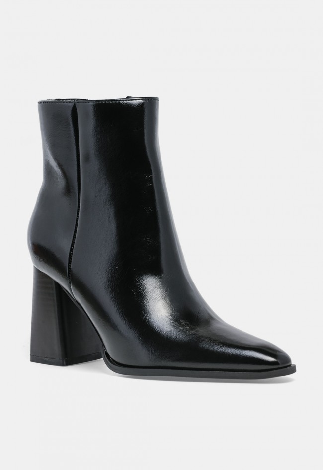 Botín negro de mujer Chocolat D'or LS 6128 con tacón en bloque, elegancia urbana en punta