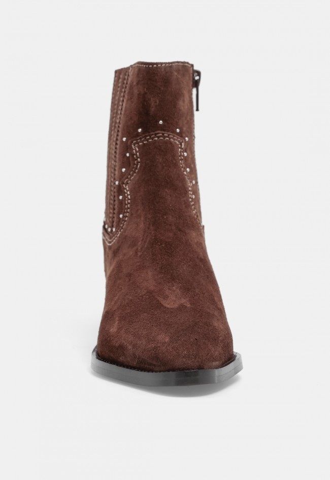 Botín cowboy de mujer GLO Limbo de piel y serraje, estilo western contemporáneo
