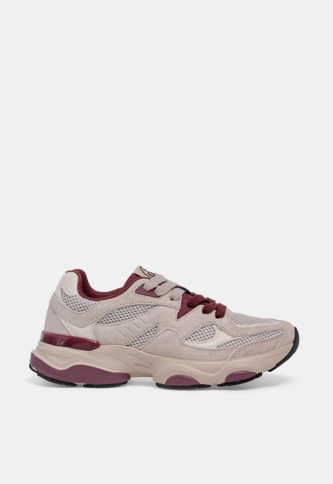 Zapatilla deportiva retro vintage de mujer Marinozzi Runsin RS250769-W beige, estilo urbano en tendencia