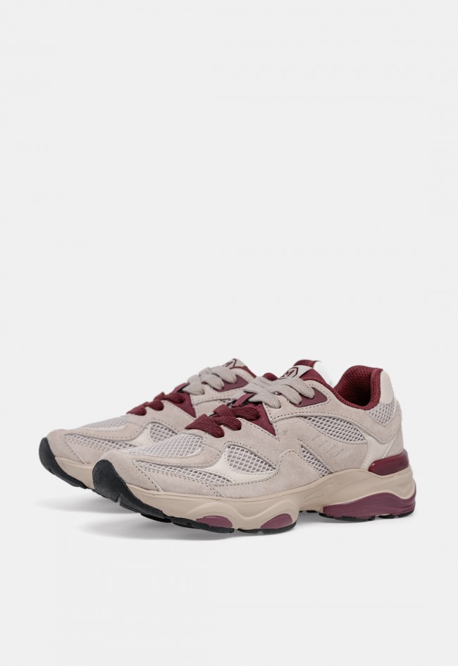 Zapatilla deportiva retro vintage de mujer Marinozzi Runsin RS250769-W beige, estilo urbano en tendencia
