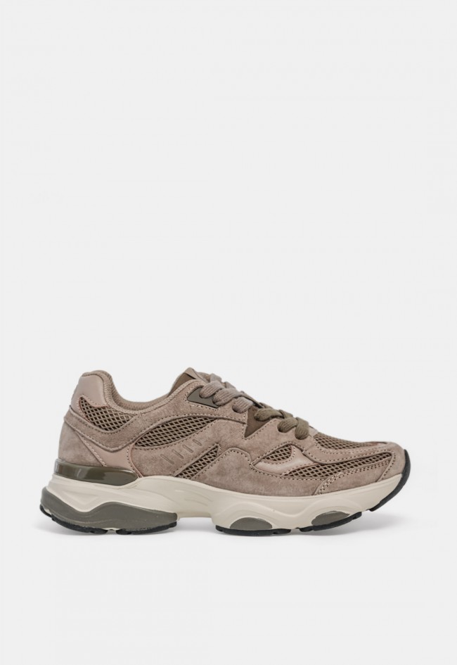 Zapatilla deportiva retro vintage de mujer Marinozzi Runsin RS250769-W taupe, estilo urbano en tendencia