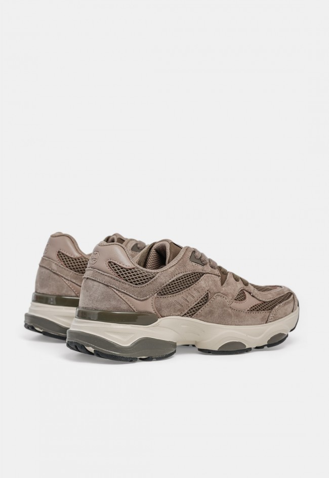 Zapatilla deportiva retro vintage de mujer Marinozzi Runsin RS250769-W taupe, estilo urbano en tendencia