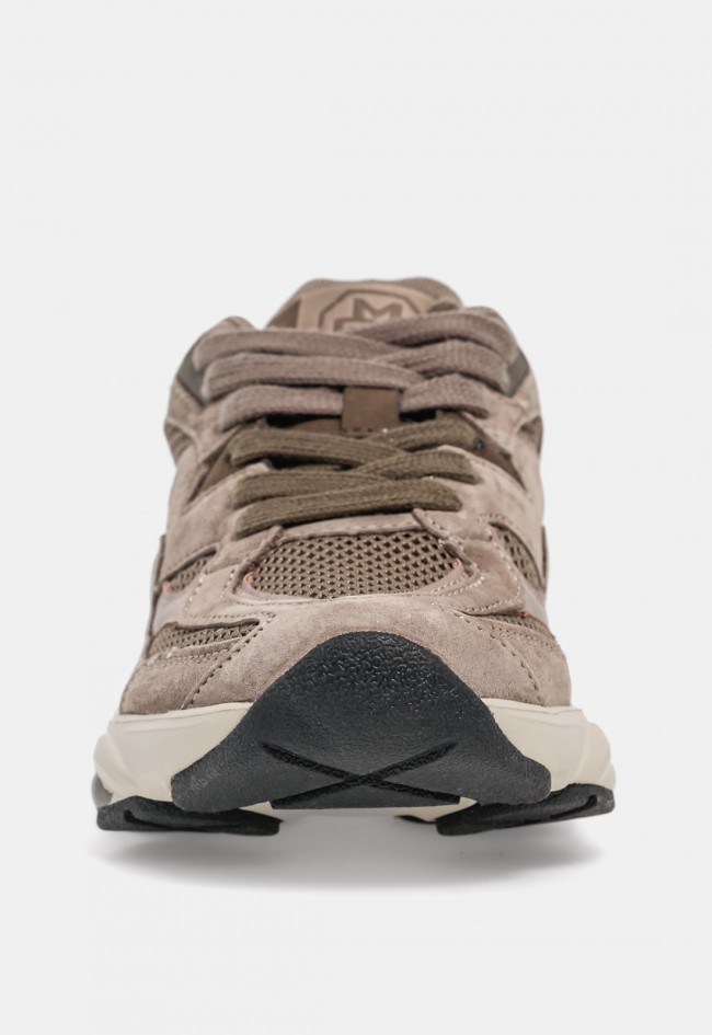 Zapatilla deportiva retro vintage de mujer Marinozzi Runsin RS250769-W taupe, estilo urbano en tendencia