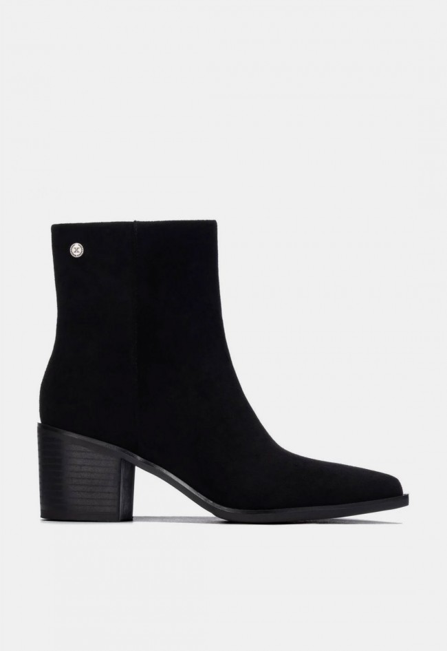 Botín negro de mujer Xti 14650901 con tacón ancho, elegancia y comodidad