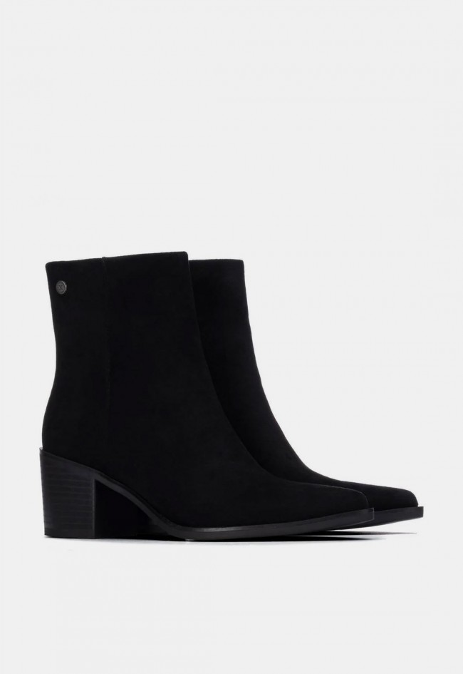 Botín negro de mujer Xti 14650901 con tacón ancho, elegancia y comodidad