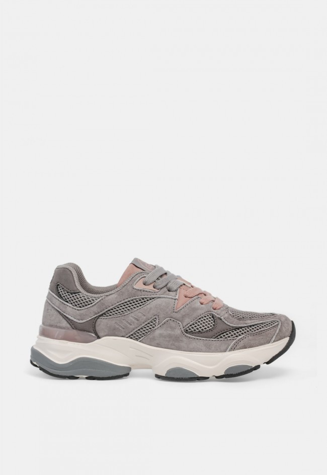 Zapatilla deportiva Marinozzi Runsin RS250769-W de mujer en gris, estilo retro y comodidad urbana