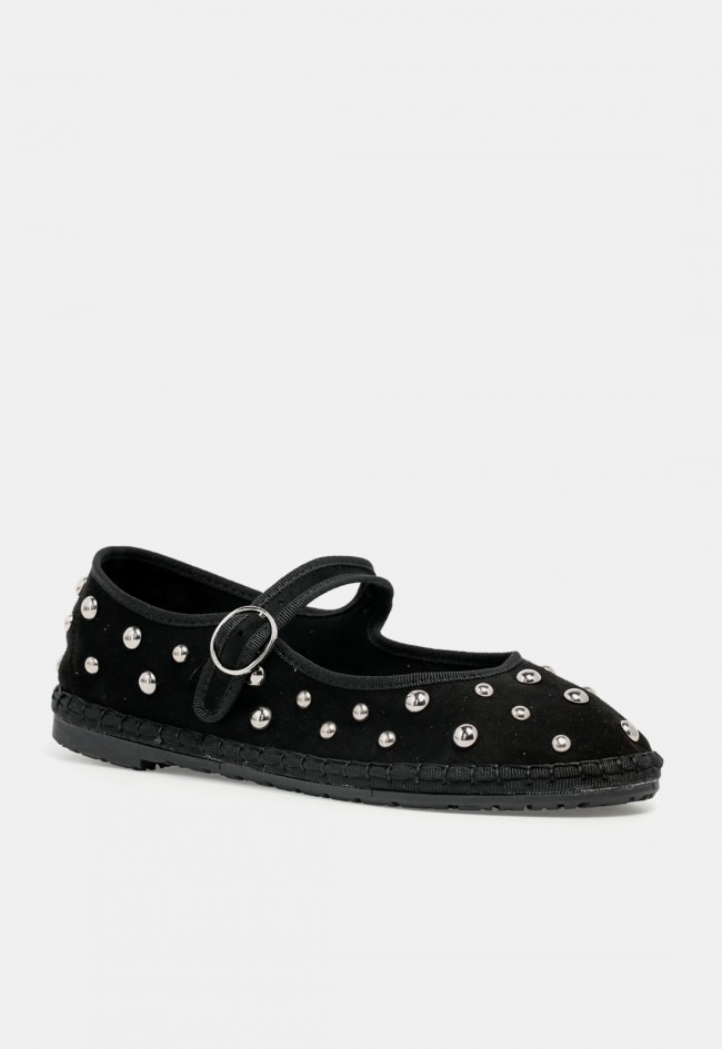 Zapato Mary Jane negro de mujer Why Pink? M6566 con tachuelas, estilo femenino en tendencia