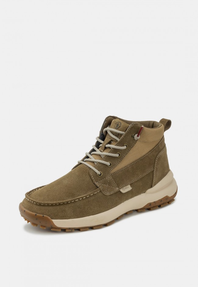 Botín Natural World Liban de hombre en cuero velour beige, estilo outdoor para el invierno