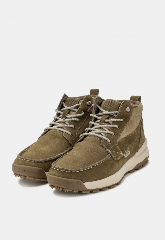 Botín Natural World Liban de hombre en cuero velour beige, estilo outdoor para el invierno