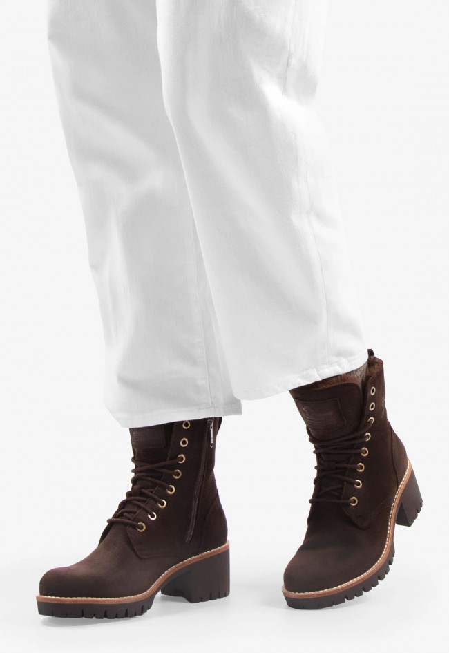Bota Panama Jack Padma de mujer en piel Nobuck marrón Waterproof, estilo y protección para el invierno
