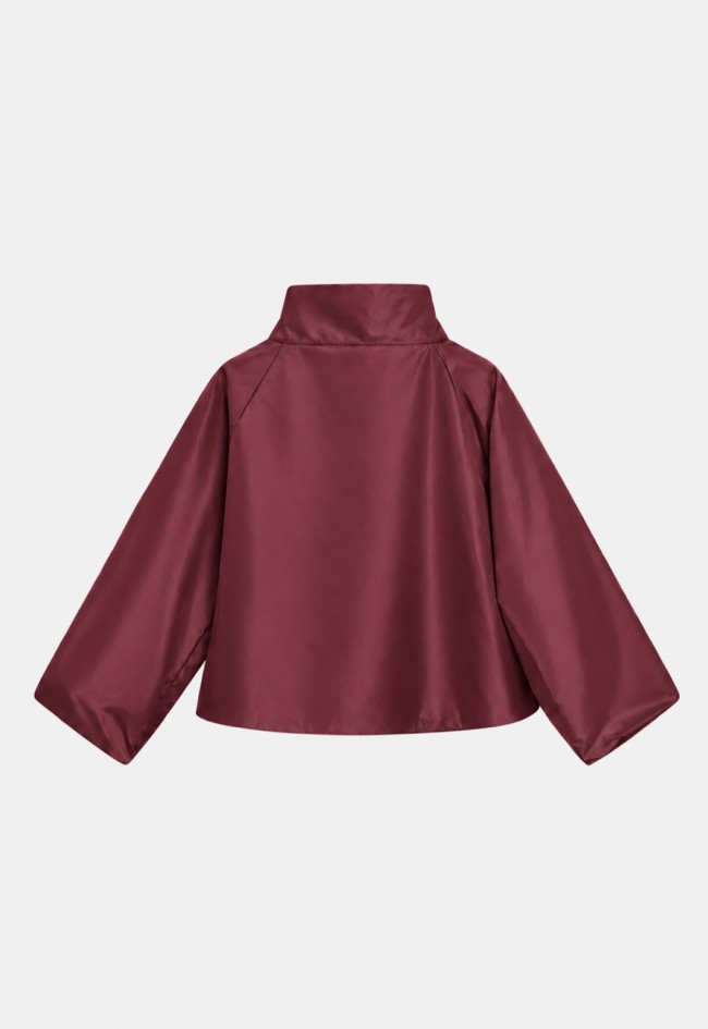 Chaqueta burdeos de mujer New Hao Mai con diseño cruzado y estilo sofisticado