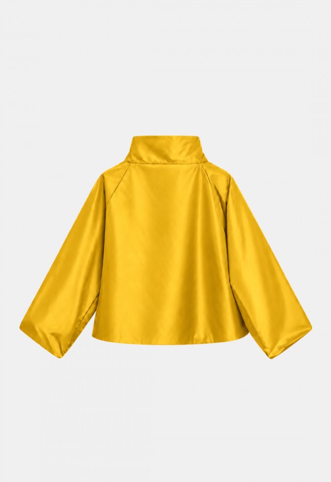 Chaqueta amarilla de mujer New Hao Mai con cuello cruzado, estilo sofisticado y actual
