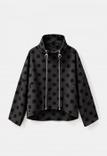Chaqueta negra de mujer 158C 56431 con estampado de lunares, diseño original y actual