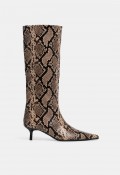 Bota alta de mujer Why Pink? M6703 de piel sintética con animal print serpiente, elegancia atrevida en tendencia