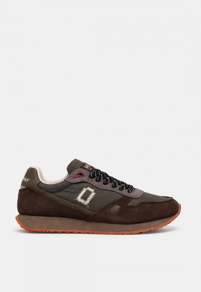 Zapatilla deportiva de hombre Monoway Rider Man 240601A gris de piel y textil, estilo urbano con carácter