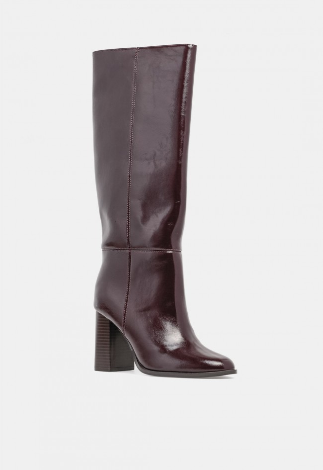 Bota de vestir de mujer Chocolat D'or 01-1 Napa en sintético color burdeos, elegancia con carácter