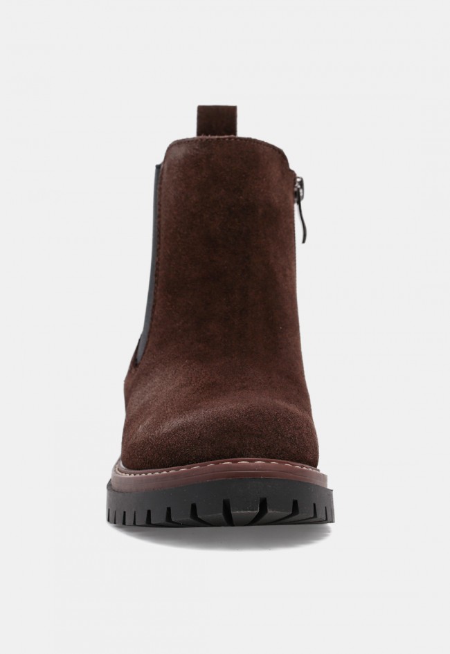Botín Chelsea de mujer VAS Sabela 06 de piel marrón chocolate, estilo urbano con carácter