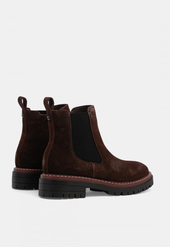 Botín Chelsea de mujer VAS Sabela 06 de piel marrón chocolate, estilo urbano con carácter