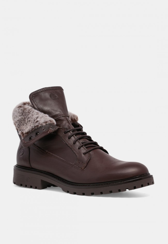 Bota de hombre Coronel Tapioca C2403-18 de piel marrón con pelo, estilo urbano para el invierno