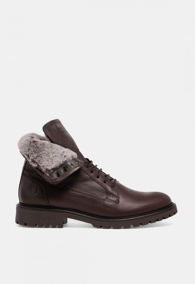 Bota de hombre Coronel Tapioca C2403-18 de piel marrón con pelo, estilo urbano para el invierno