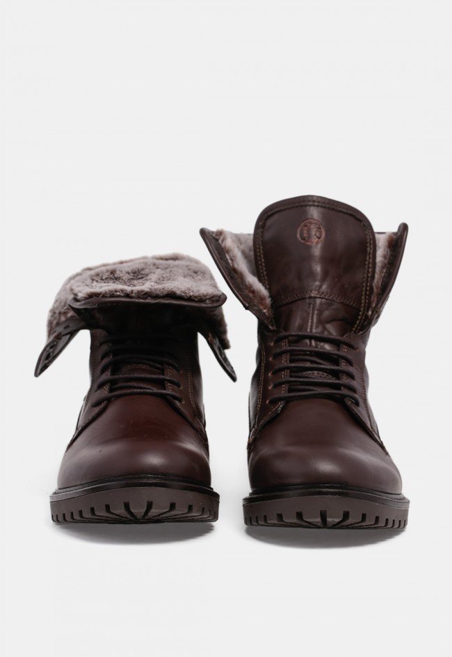 Bota de hombre Coronel Tapioca C2403-18 de piel marrón con pelo, estilo urbano para el invierno