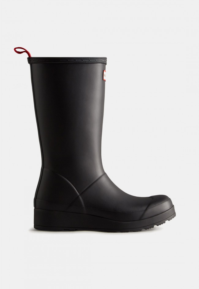 Bota alta de agua Hunter Original TallPlay Tall de mujer negra, impermeable con plataforma y estilo icónico