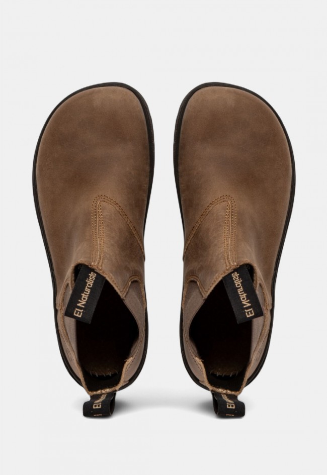 Botín Chelsea El Naturalista Nómada 5262 unisex en piel color stone | Comodidad barefoot para caminar a tu manera