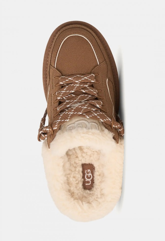 Zueco UGG Lowmel de mujer en ante marrón Chestnut | Comodidad mullida con estilo retro