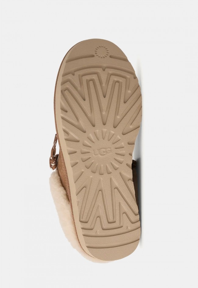 Zueco UGG Lowmel de mujer en ante marrón Chestnut | Comodidad mullida con estilo retro