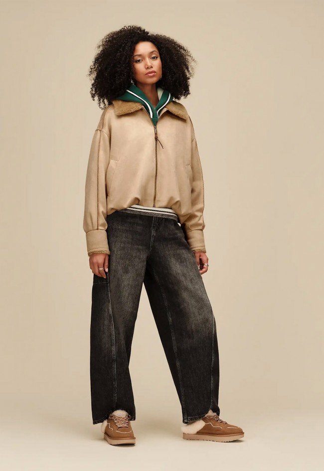 Zueco UGG Lowmel de mujer en ante marrón Chestnut | Comodidad mullida con estilo retro