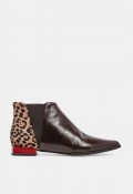Botín GLO Catwoman de mujer en piel marrón y animal print | Diseño exclusivo con carácter