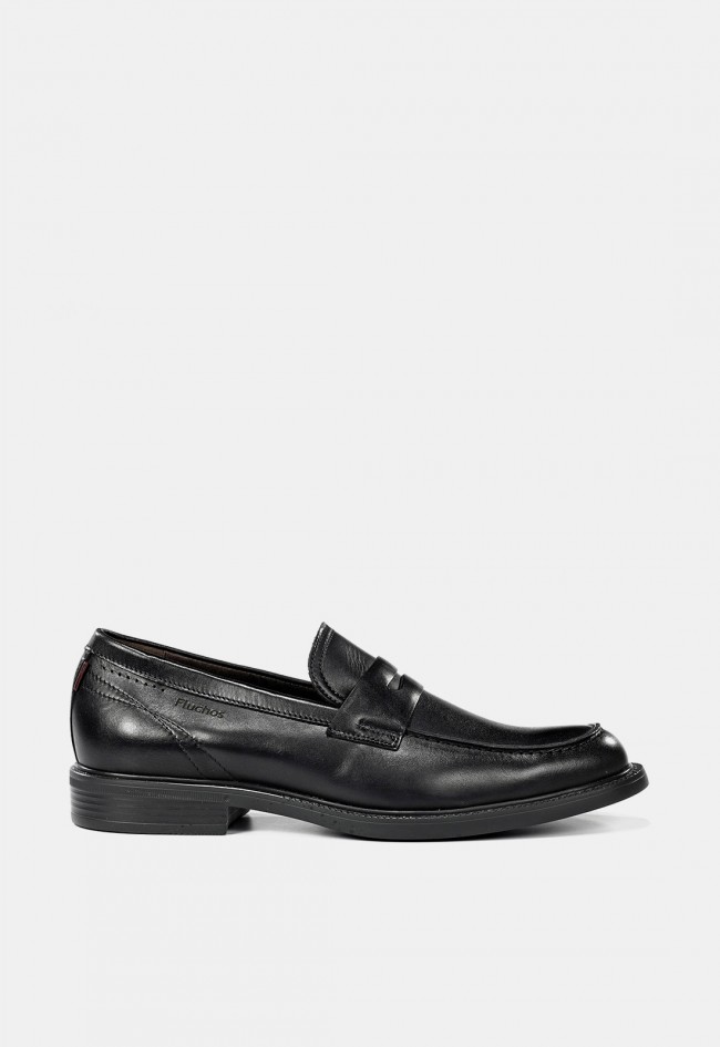 Mocasín de hombre Fluchos Adrien F2496 en piel negra | Elegancia y confort a cada paso