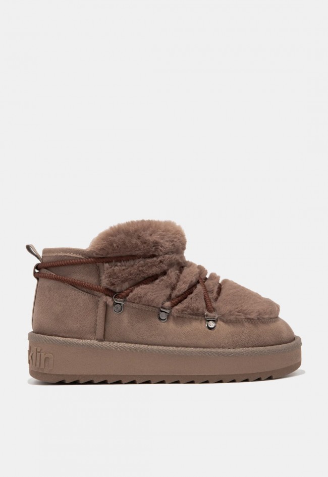 Bota australiana D. Franklin Nordic Trk Fur Low Brown de mujer | Calidez y estilo para el invierno