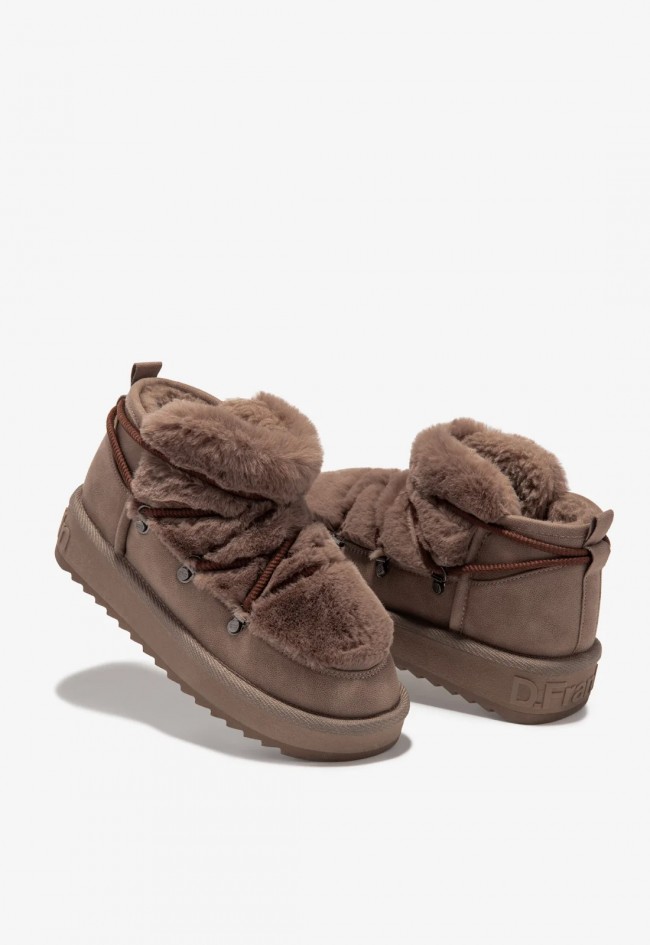 Bota australiana D. Franklin Nordic Trk Fur Low Brown de mujer | Calidez y estilo para el invierno