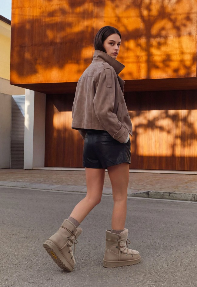 Bota australiana D. Franklin Nordic Trk Fur Taupe de mujer | Calidez y estilo en tono topo