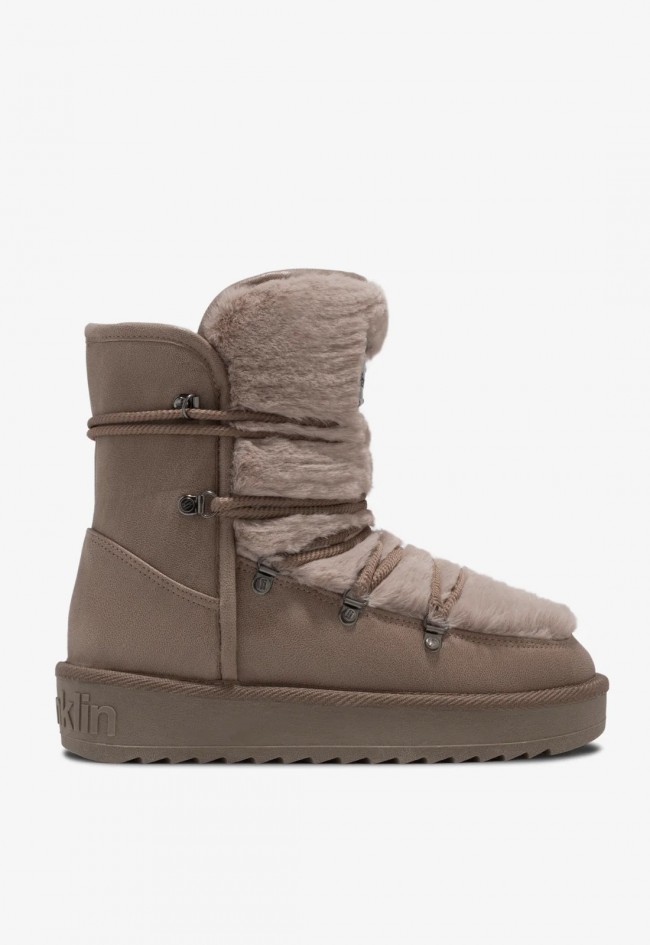 Bota australiana D. Franklin Nordic Trk Fur Taupe de mujer | Calidez y estilo en tono topo