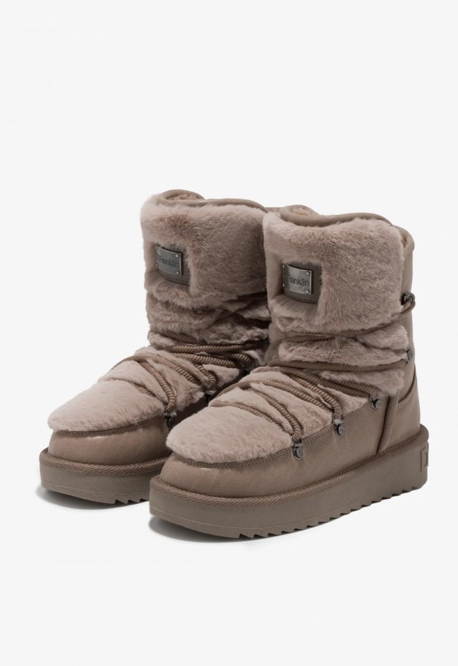 Bota australiana D. Franklin Nordic Trk Fur Taupe de mujer | Calidez y estilo en tono topo