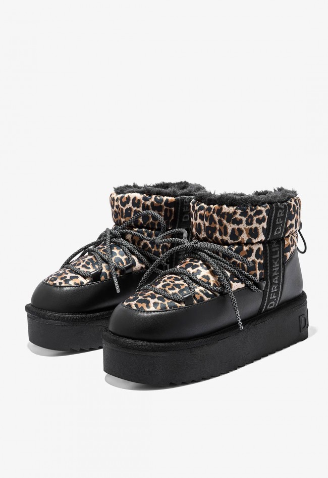 Bota après-ski D. Franklin Nordic V2 Bomb Low Leo de mujer | Estilo leopardo para el invierno
