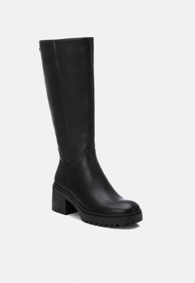 Bota alta motera Xti 14336701 de mujer en color negro con tacón | Un básico con actitud