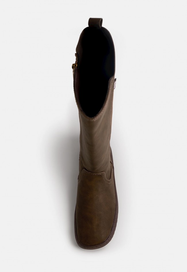 Bota barefoot alta Mustang Free Alask de mujer marrón moka | Camina con libertad natural