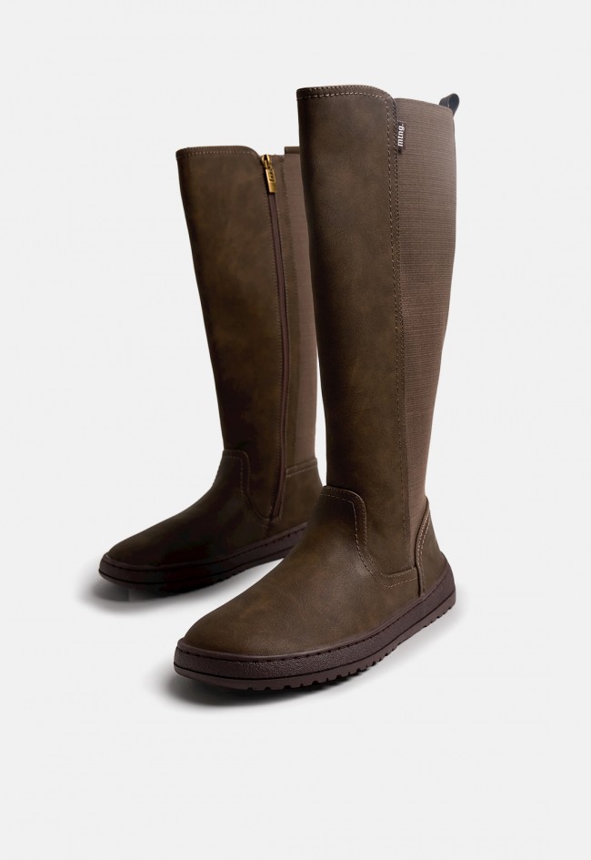 Bota barefoot alta Mustang Free Alask de mujer marrón moka | Camina con libertad natural