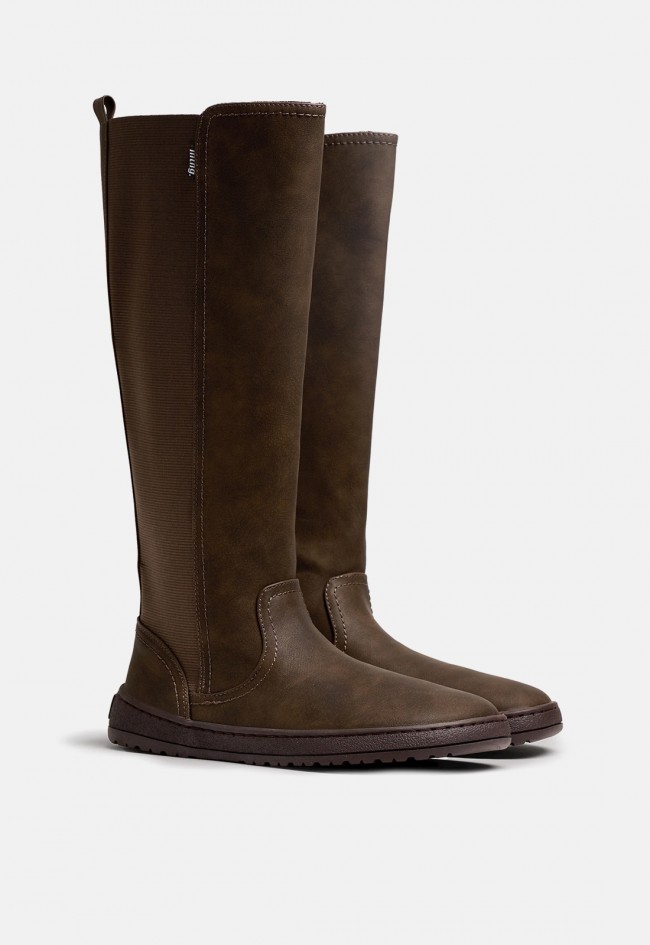 Bota barefoot alta Mustang Free Alask de mujer marrón moka | Camina con libertad natural