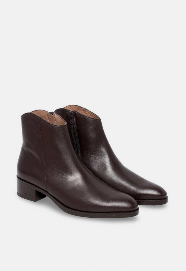 Botines Wonders D1801 de piel marrón para mujer | Elegancia cómoda cada día