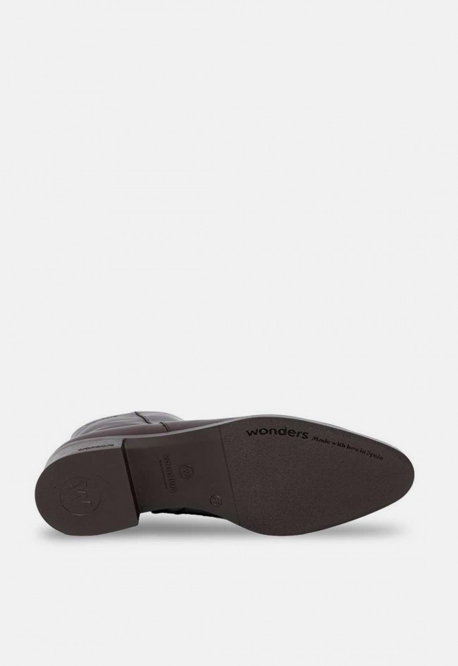 Botines Wonders D1801 de piel marrón para mujer | Elegancia cómoda cada día