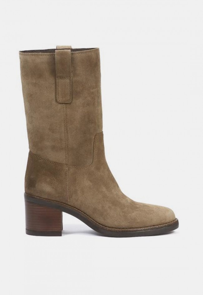 Bota Another Trend 5633 de piel y serraje tostada para mujer | Estilo western